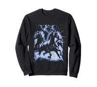 Vintage Horse Lightning Retro 80s 90s Western Grunge Graphic Sweatshirt