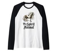 Vintage Horse My Spirit Animal Equestrian Manche Raglan