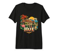Vintage Hue Vietnam Souvenir de Voyage Cadeau Monument T-Shirt Haut de Gamme