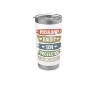 Vintage Husband Daddy Son Protector Hero For Dad Fathers Day Gobelet isotherme en acier inoxydable double paroi