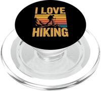 Vintage I Love Hiking Trekking, randonnée rétro au Coucher du Soleil PopSockets PopGrip pour MagSafe