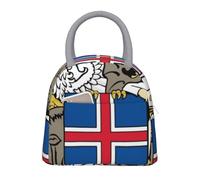 Vintage Iceland Emblème National Grande Sac Isotherme Repas Boîte À Déjeuner Glacière Enfants Réutilisable Tote Unisexe Bandoulière Isolée Pique-Nique Travail École Camping