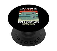 Vintage, Ils pensent Que Je suis Folle, mais J'aime Juste Les Amateurs de Couture PopSockets PopGrip Adhésif