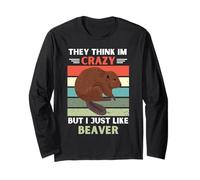 Vintage Ils pensent Que Je suis Fou mais J'aime Juste Beaver Lover Manche Longue