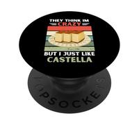 Vintage Ils pensent Que Je suis Fou mais J'aime Juste Castella Lover PopSockets PopGrip Adhésif