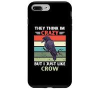 Vintage Ils pensent Que Je suis Fou mais J'aime Juste Crow Lover Coque pour iPhone 7 Plus/8 Plus