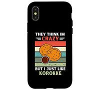 Vintage Ils pensent Que Je suis Fou mais J'aime Juste Korokke Lover Coque pour iPhone X/XS