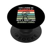 Vintage, Ils pensent Que Je suis Fou, mais J'aime Juste Les Amateurs de Barbecue PopSockets PopGrip Adhésif