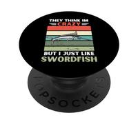Vintage Ils pensent Que Je suis Fou mais J'aime Juste Les Amoureux de l'espadon PopSockets PopGrip Adhésif