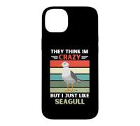 Vintage Ils pensent Que Je suis Fou mais J'aime Juste Les mouettes Coque pour iPhone 14 Plus