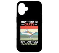 Vintage, Ils pensent Que Je suis Fou, mais J'aime Juste Paperplane Lover Coque pour iPhone 16
