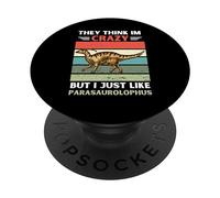 Vintage Ils pensent Que Je suis Fou mais J'aime Juste Parasaurolophus PopSockets PopGrip Adhésif
