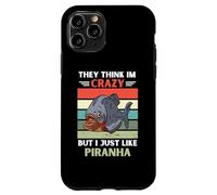 Vintage Ils pensent Que Je suis Fou mais J'aime Juste Piranha Lover Coque pour iPhone 11 Pro