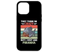 Vintage Ils pensent Que Je suis Fou mais J'aime Juste Piranha Lover Coque pour iPhone 12 Pro Max