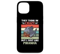 Vintage Ils pensent Que Je suis Fou mais J'aime Juste Piranha Lover Coque pour iPhone 13
