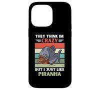 Vintage Ils pensent Que Je suis Fou mais J'aime Juste Piranha Lover Coque pour iPhone 14 Pro Max