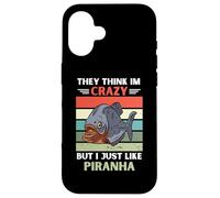 Vintage Ils pensent Que Je suis Fou mais J'aime Juste Piranha Lover Coque pour iPhone 16