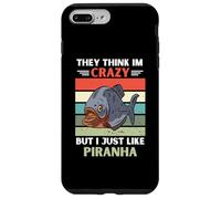 Vintage Ils pensent Que Je suis Fou mais J'aime Juste Piranha Lover Coque pour iPhone 7 Plus/8 Plus