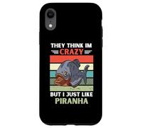 Vintage Ils pensent Que Je suis Fou mais J'aime Juste Piranha Lover Coque pour iPhone XR