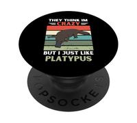 Vintage Ils pensent Que Je suis Fou mais J'aime Juste Platypus Lover PopSockets PopGrip Adhésif