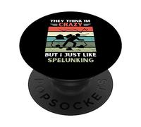 Vintage Ils pensent Que Je suis Fou mais J'aime Juste Spelunking Lover PopSockets PopGrip Adhésif