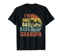 Vintage I'm One Bad Bass Grandpa Funny Fishing Grandpa T-Shirt