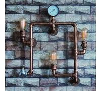 Vintage Industrie Steampunk Applique Murale en Fer Forgé Rétro Restaurant Café Bar Escalier Allée Tuyau d'eau Applique Murale Créative Salon sous-Sol Couloir E27 * 3 Applique Murale