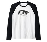 Vintage Ink Illustration Art Aye Aye Manche Raglan