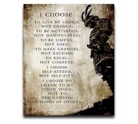 Vintage Inspirational Canvas Print Choose To Live By Choice Quote Samurai Artwork Wall Art Decor(Unframed,16x24inch(40x60cm))
