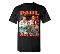 Vintage Inspired Paul T-Shirt Tee Shirt Walker Fast Furious Racing Tribute Car Black M