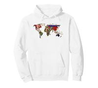 Vintage International World Flags T-Shirt Drapeaux Carte du Monde Sweat à Capuche
