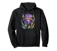 Vintage Iris Botanical Illustration Garden Collector Art Sweat à Capuche