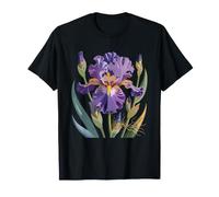 Vintage Iris Botanical Illustration Garden Collector Art T-Shirt
