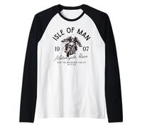 Vintage Isle of Man TT Races Retro Skull Moto Race Manche Raglan