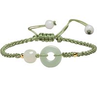 Vintage Jade de Paix Fermoir Bracelets pour Les Femmes, ajusté de la prospérité de la Mode tissée à la Main Bonne Chance