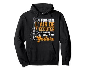 Vintage J'ai Peut-Être T'Écouter Ma Tête Pense À Ma Guitare Sweat à Capuche