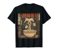 Vintage Japanese Honey Badger Noodles Ramen Cute Retro T-Shirt
