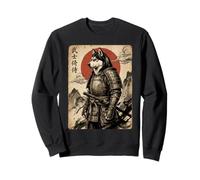 Vintage Japanese Samurai Siberian Husky Katana Warrior Dog Sweatshirt