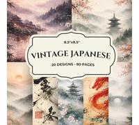 Vintage Japanese Scrapbook Paper Pad 8.5x8.5 20 Designs Double Sided Sumi-e Ink Wash Ukiyo-e Art for Junk Journaling Card Making Ephemera: Pagoda Koi ... Collage Mixed Media Decoupage Origami Gift