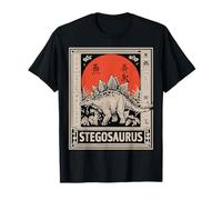 Vintage Japanese Stegosaurus Retro Dinosaur Style T-Shirt