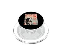 Vintage Japanese Woodblock Art Cherry Blossom Cat River PopSockets PopGrip pour MagSafe