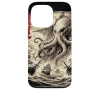 Vintage Japonais Sea Monster Kraken Journal Cthulhu Coque pour iPhone 13 Pro