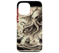 Vintage Japonais Sea Monster Kraken Journal Cthulhu Coque pour iPhone 13 Pro Max