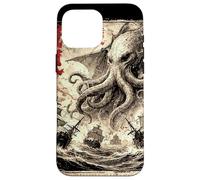 Vintage Japonais Sea Monster Kraken Journal Cthulhu Coque pour iPhone 16 Pro Max