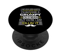 Vintage Je n'aurais jamais rêvé qu'un Jour Je deviendrais Un Jour Un Grincheux PopSockets PopGrip Adhésif