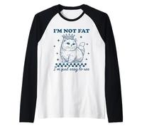 Vintage, je ne suis pas gros, je suis juste facile à voir, drôle d'amateur de chats Manche Raglan