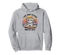 Vintage, je veux juste lire des livres et des chats de compagnie Sweat à Capuche