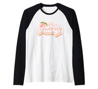Vintage Just Peachy Peaches Women Summer Fruit Manche Raglan