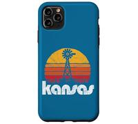 Vintage Kansas Distressed 80's Sun & Windmill Graphic Coque pour iPhone 11 Pro Max