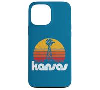 Vintage Kansas Distressed 80's Sun & Windmill Graphic Coque pour iPhone 13 Pro Max